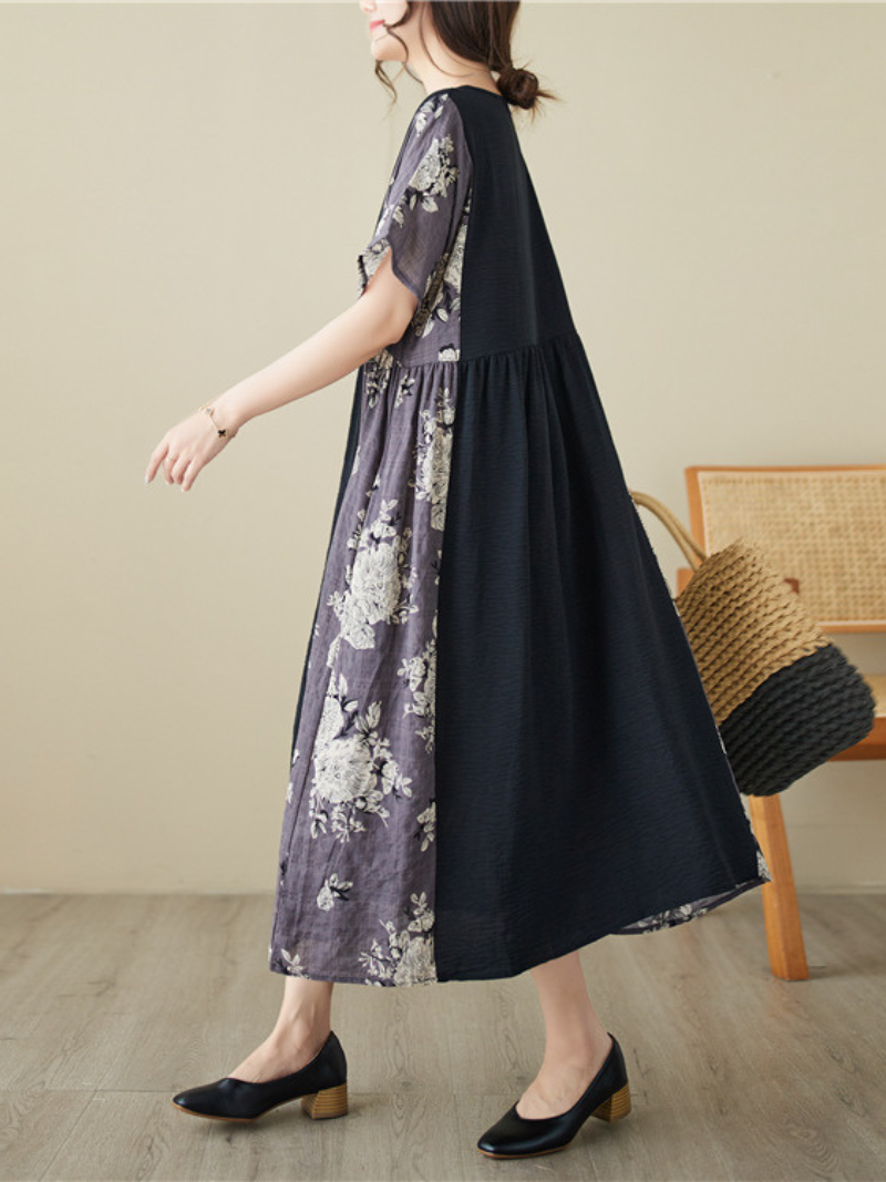 Feel The Moment Round Neck A-line Dress - Fashionpara