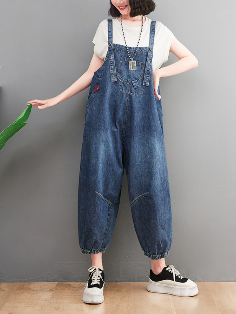 Women Denim Dungarees Stretch Skinny Fit Jumpsuit Denim Overalls for Women - Fashionpara