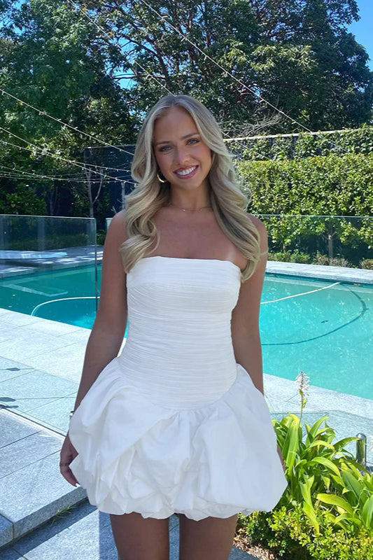 Spring Elegant Ruched Corset Dress with Layered Skirt Party Dress - Fashionpara