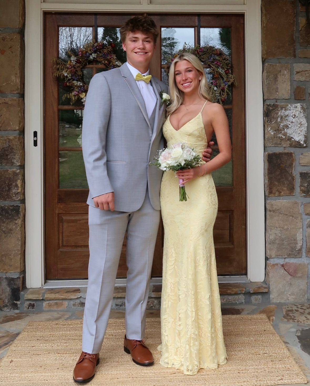 Yellow Lace Prom Dress Sexy Mermaid Graduation Dress Evening Dress - Fashionpara