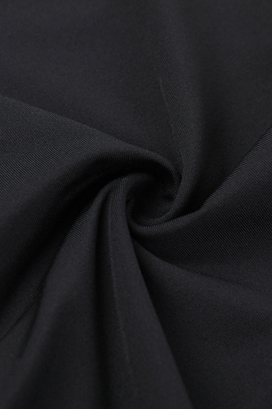 Diamond Collar Contrast Trim Ruffle Sleeve Midi Party Dress