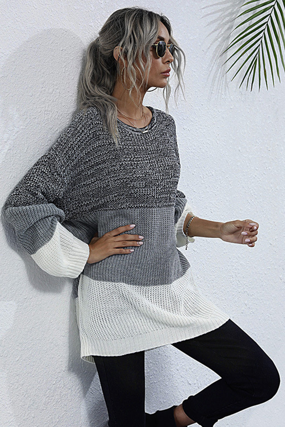RadyRin Round Neck Pullover Sweater for Effortless Style