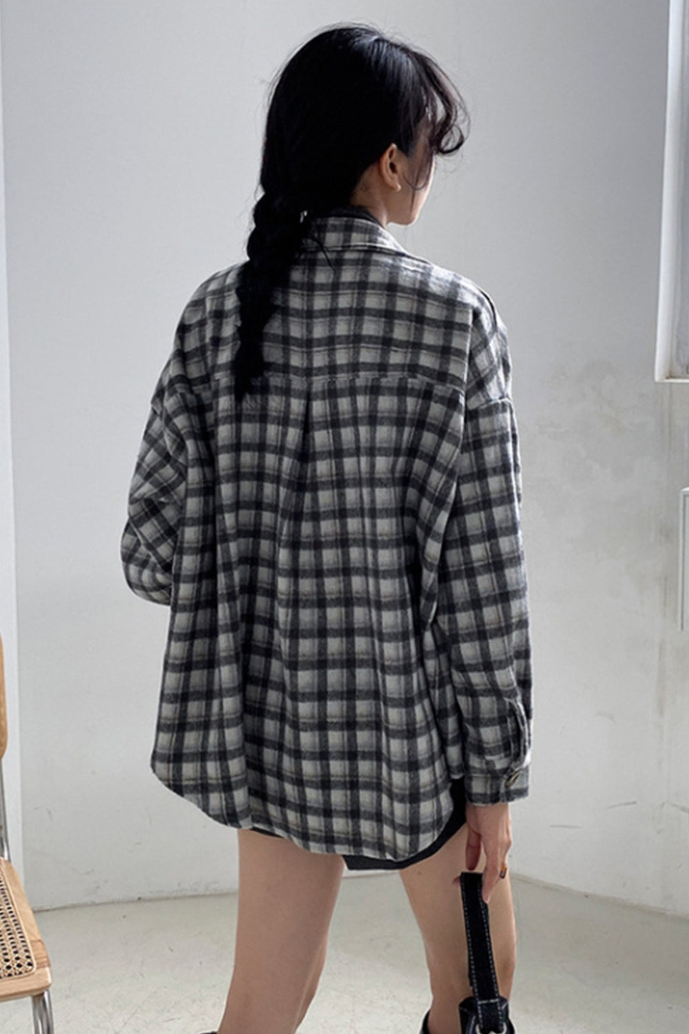 Thickened Vintage Flannel Plaid Coat for Warm Winter Style - Fashionpara