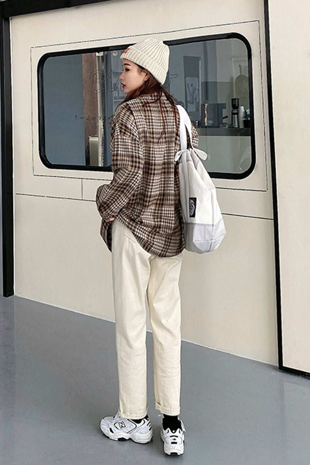 Frayed Hem Plaid Flannel Coat for Effortless Style