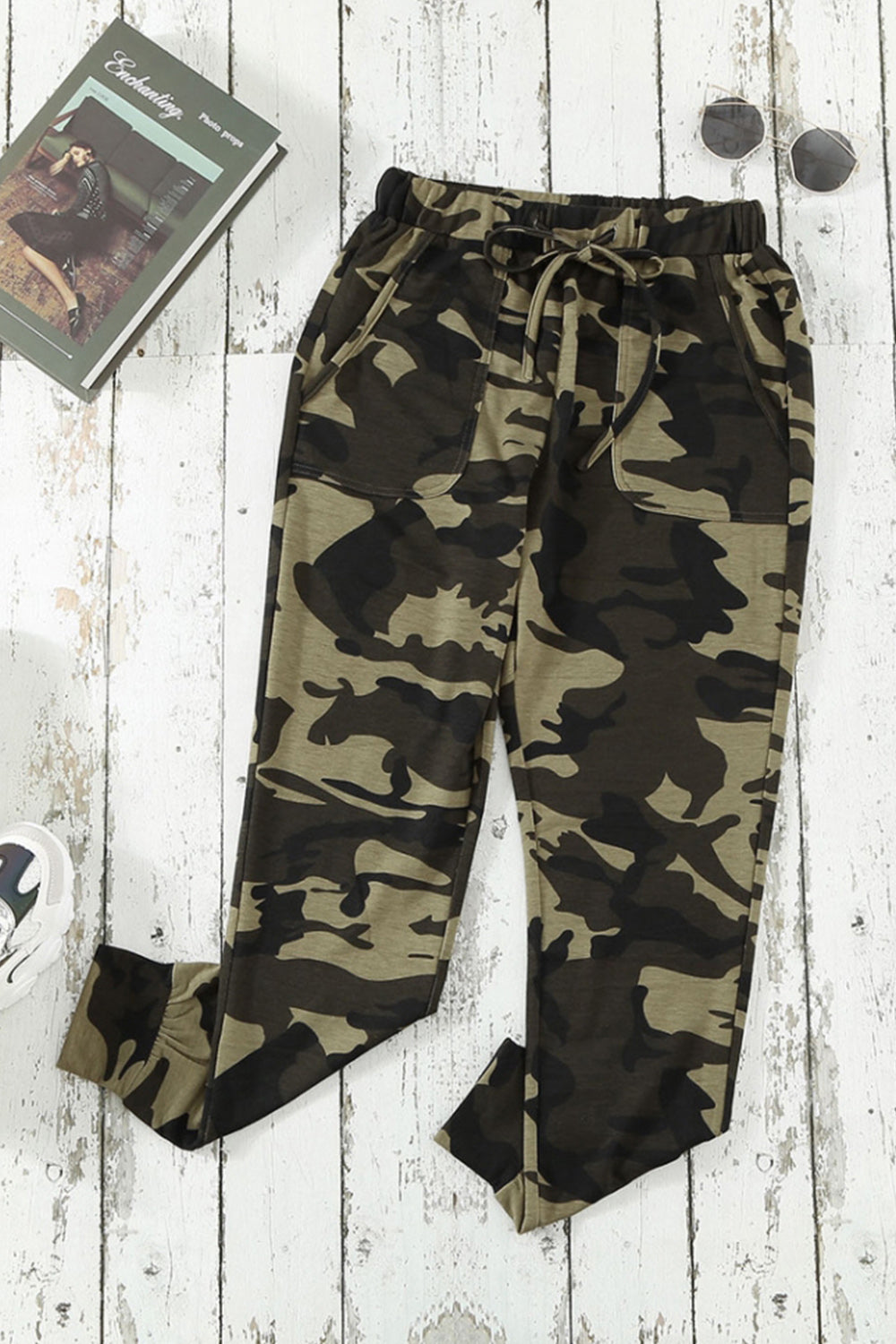 Camouflage Tether Elastic Loose Pants