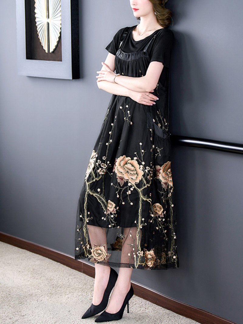 Fashional Printed Floral Party Wear Maxi Salopette Dress