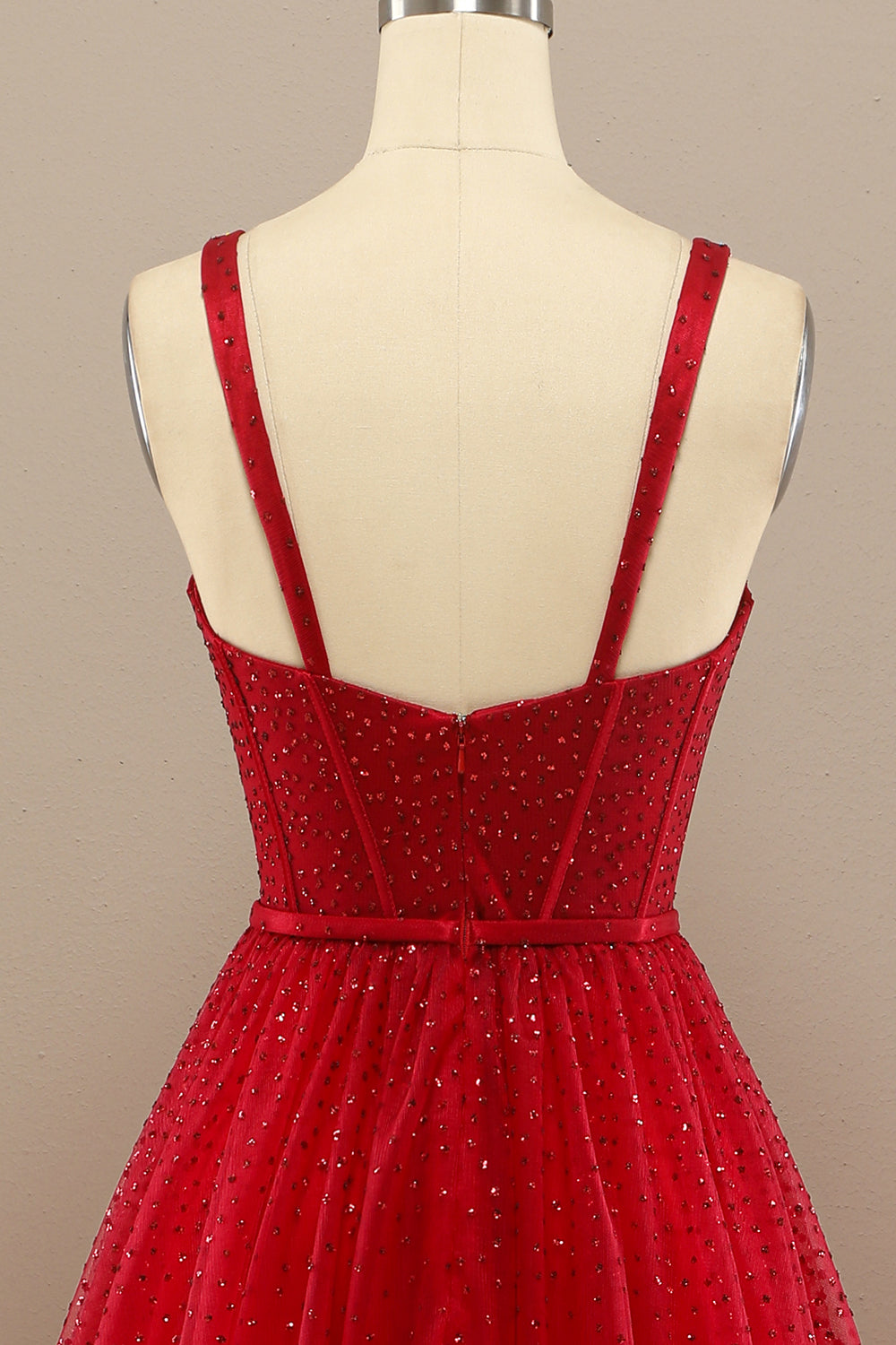 Beautiful Red Sweetheart Prom Dress with Beading - Fashionpara