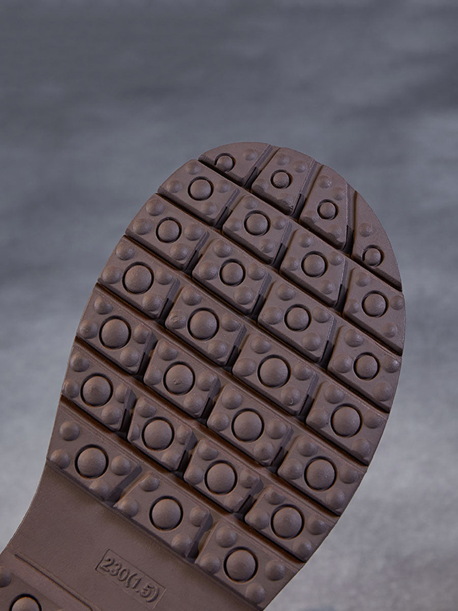 Winter Genuine Leather Spliced Low Heel Boots