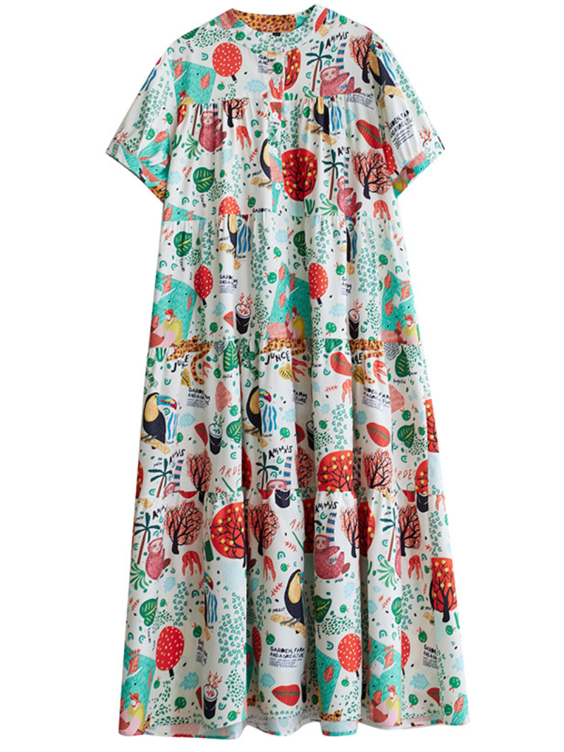 Everyone Love Short-Sleeved Maxi Dress - Fashionpara