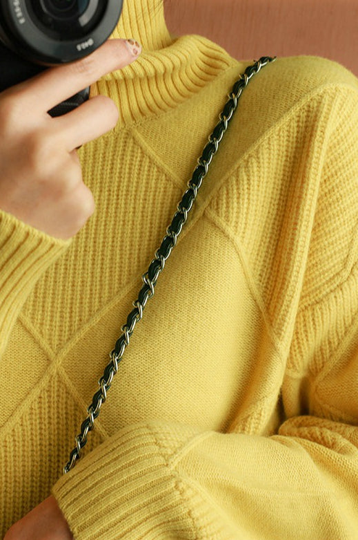 PrincessAce Diamond Pattern Turtleneck Long-Sleeve Sweater