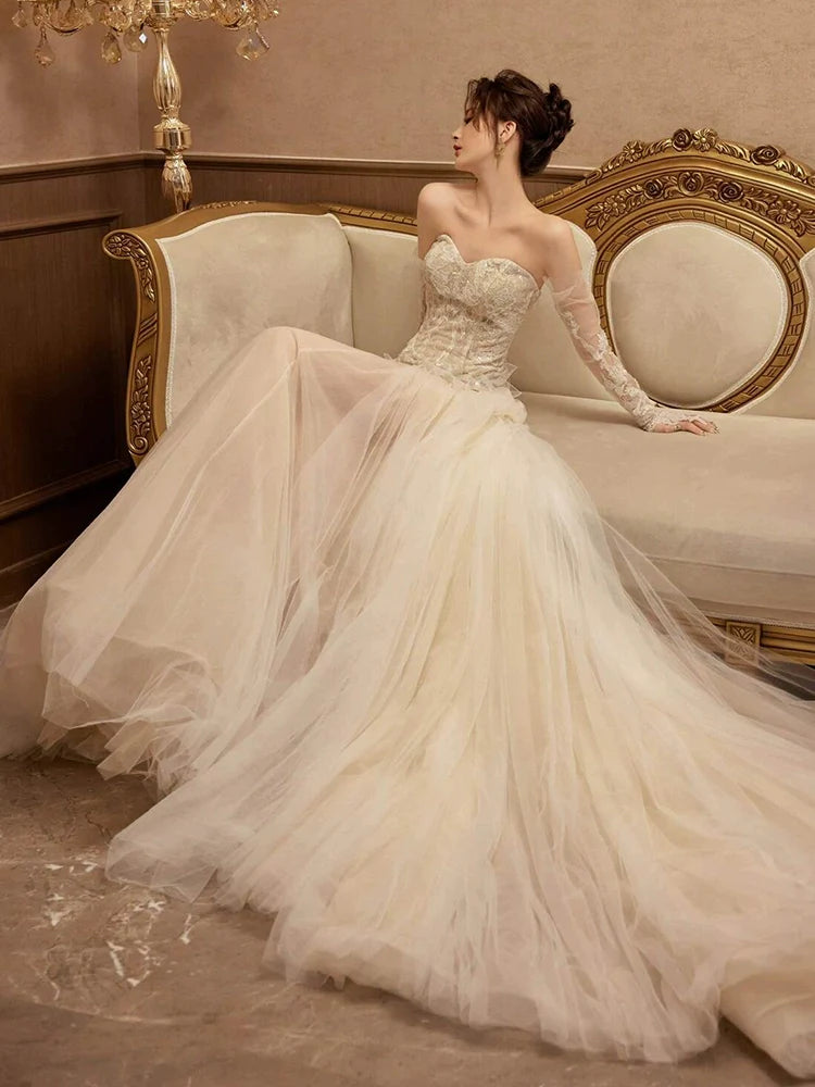 Sexy Mermaid Long Wedding Dress Evening Party Dresses