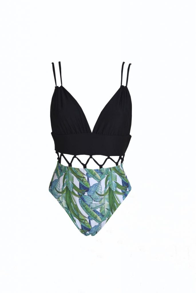 Polynesia | Reversible Tropical Print One Piece Swimsuit a Four-piece - Fashionpara