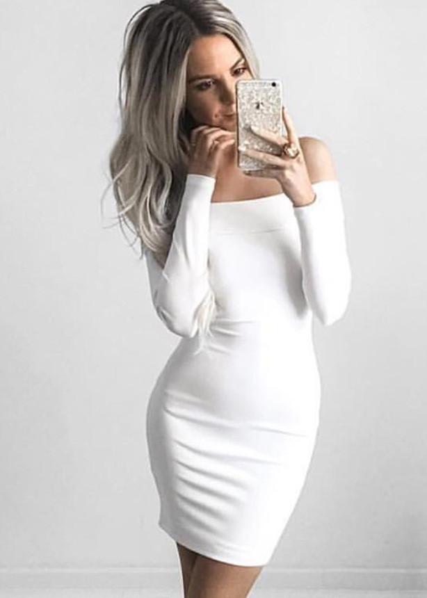Off-Shoulder Long Sleeve Bodycon Mini Dress 7