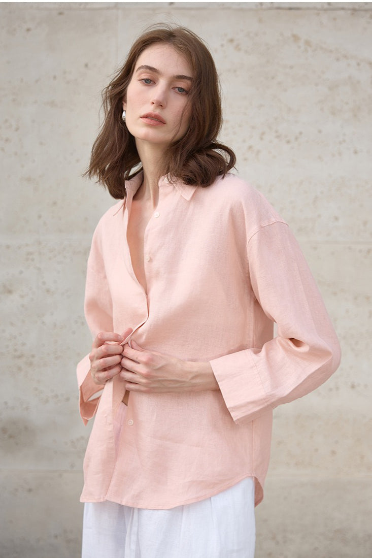 Sophisticated Relaxed Linen Blouse