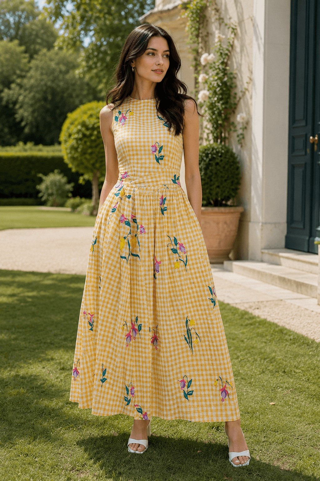 Vintage Washed Embroidered Floral Dress
