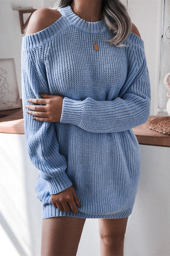 ShoptheCIC Strapless Long Sleeve Casual Sweater Dress