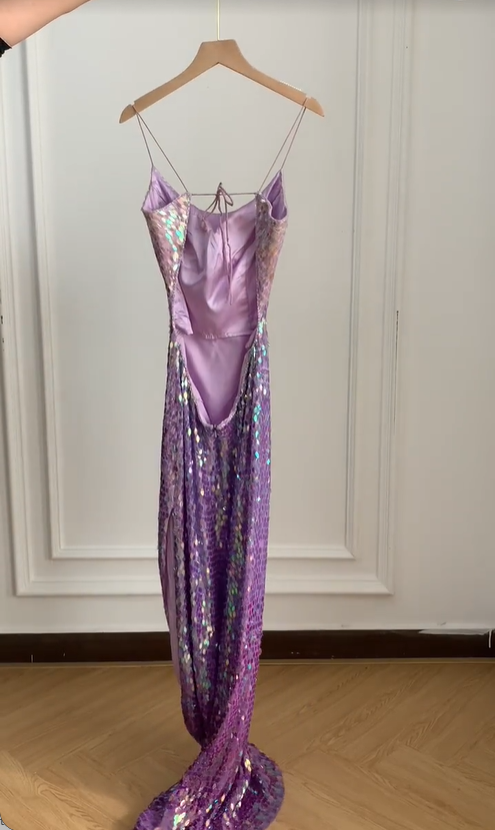 Gorgeous And Dazzling Backless Sequined Long Prom Dress Evening Dress P4229