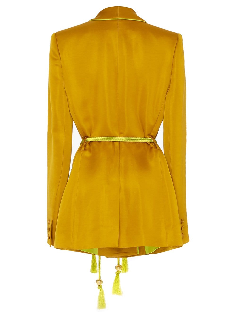 Tasseled Satin Blazer + Pants in Gold 8