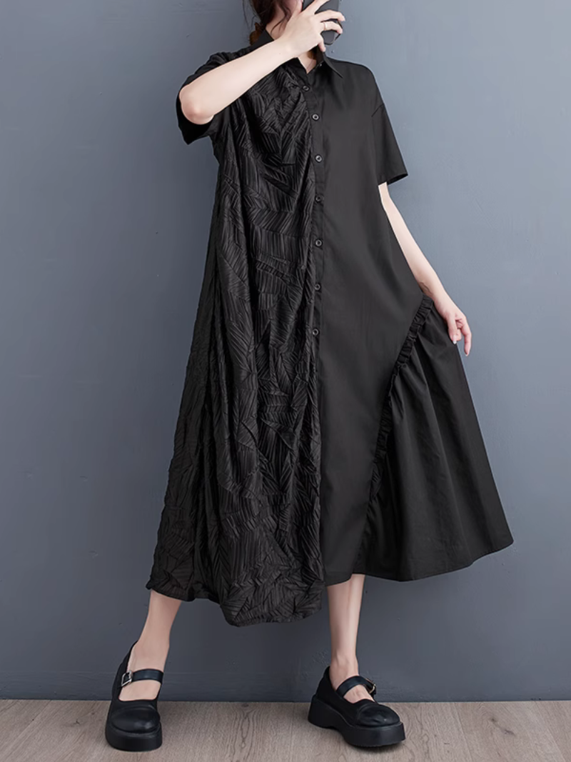 Giving Love Ruffled A-Line Shirt Dress - Fashionpara
