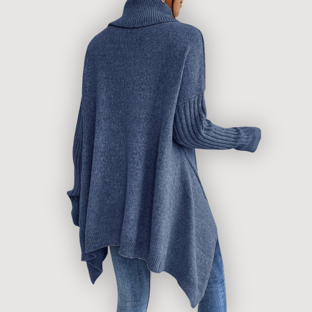 Turtleneck Long Sleeve High Low Oversized Sweater 21
