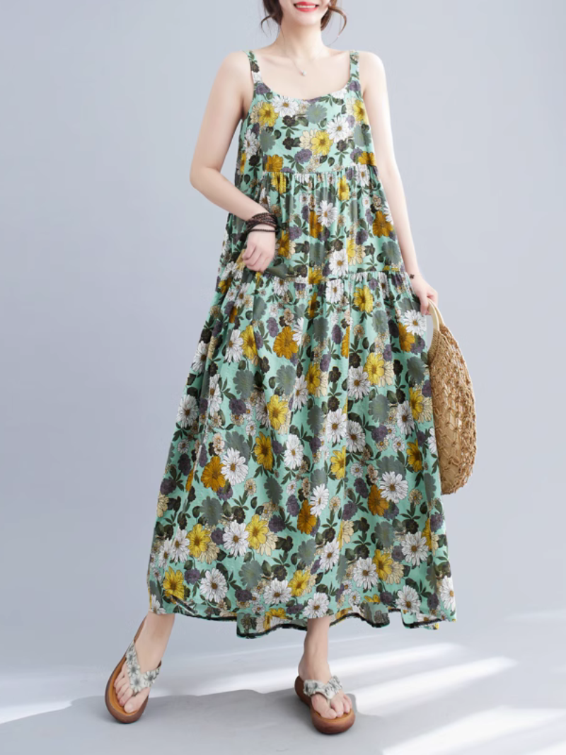 Floral Print Sleeveless Tiered Cami Maxi Dress 3