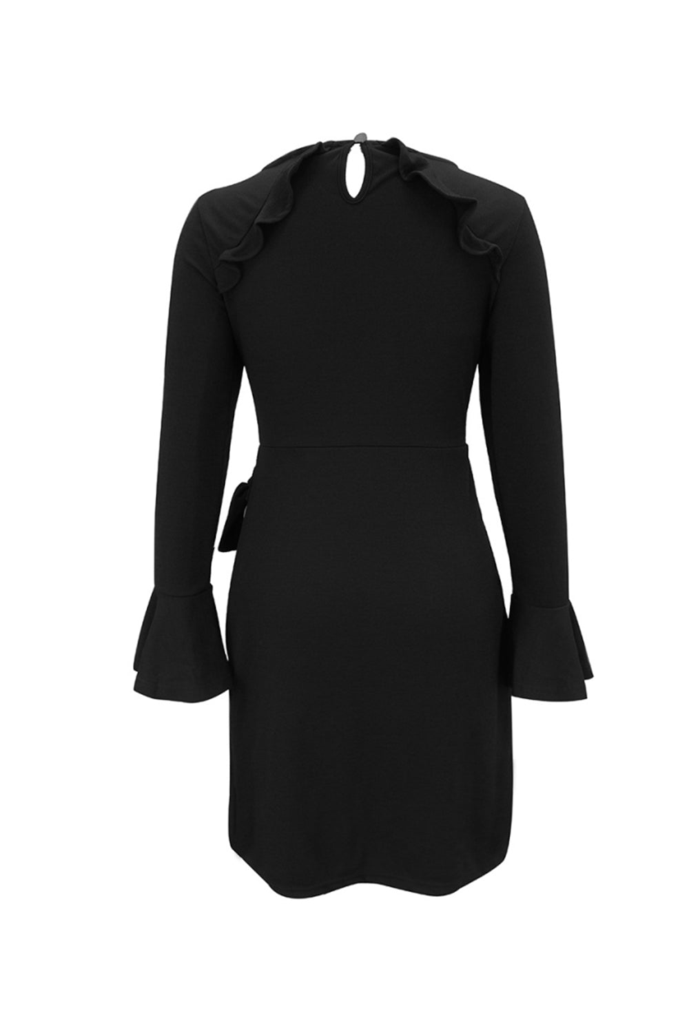 Knitted Drawstring Solid Color Dress - Fashionpara