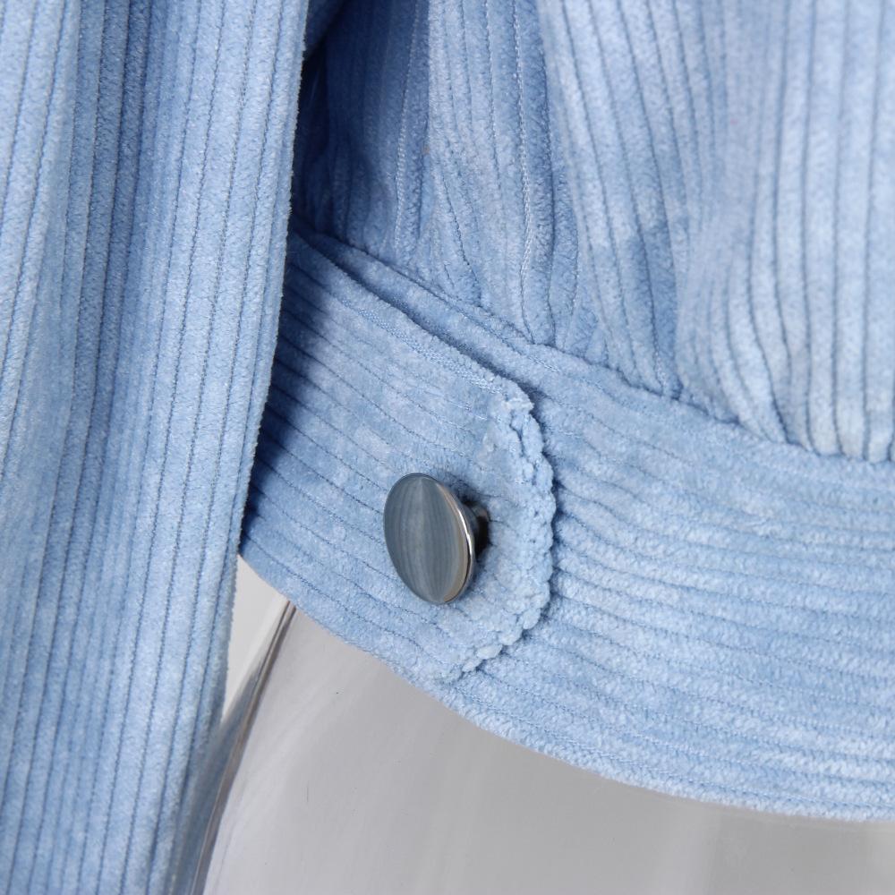 Florcoo Corduroy Long Sleeve Coat Tops(3 Colors)