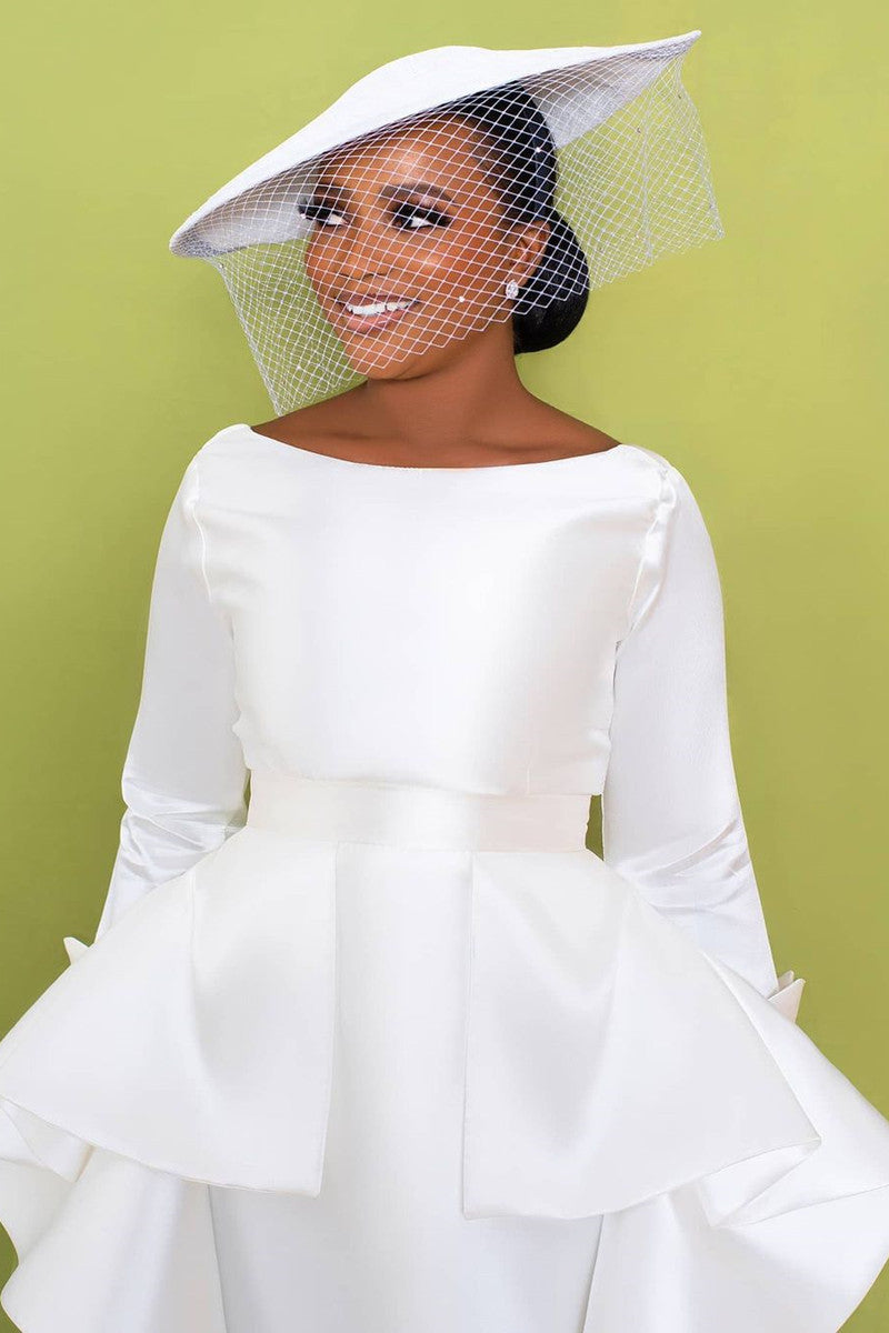 Plus Size Little White Maxi Dresses Ruffle Solid Color Fashionpara