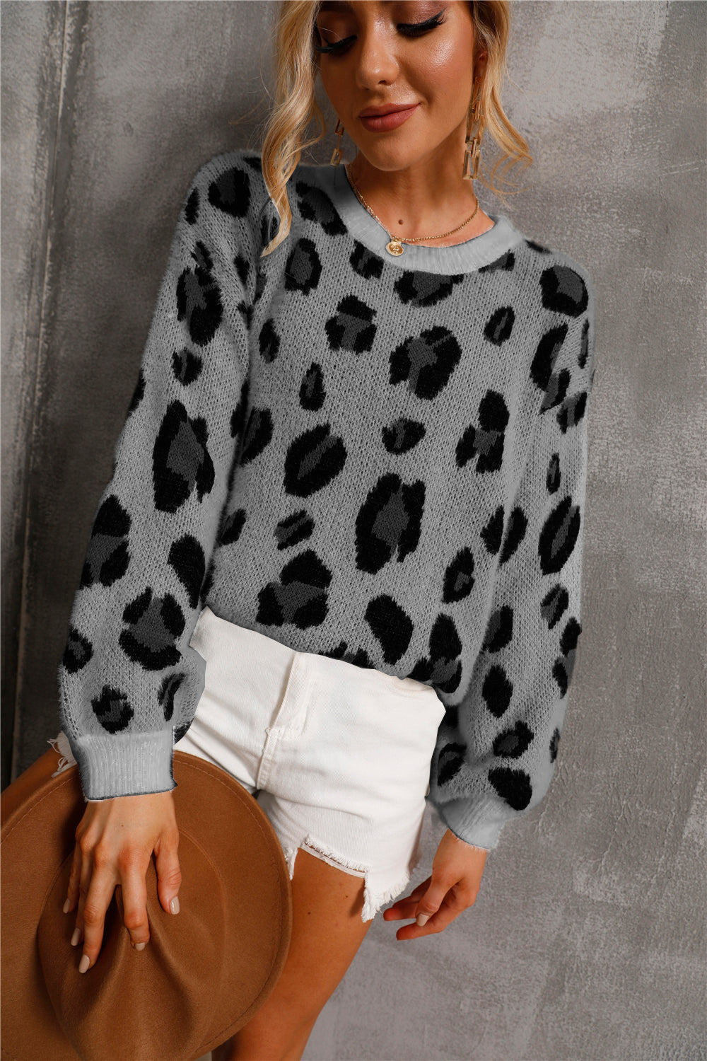 RadyRin Large Leopard Print Sweater for Stylish Comfort