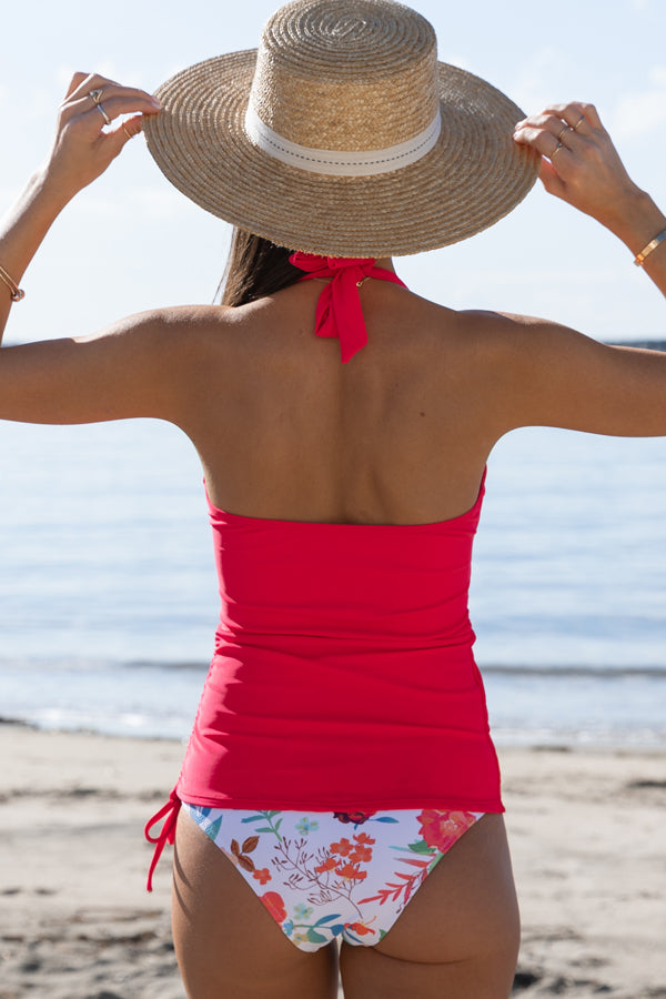 Ruffled Design Tummy Control Tankini Set