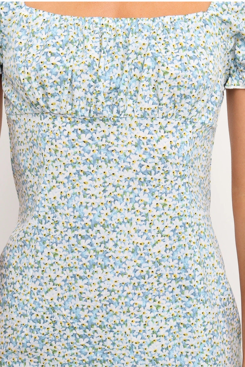 Floral Sweetheart Mini Dress - Sage
