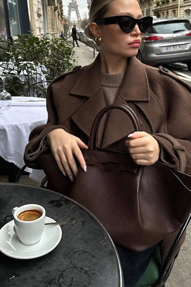 Retro Lapel Woolen Coat