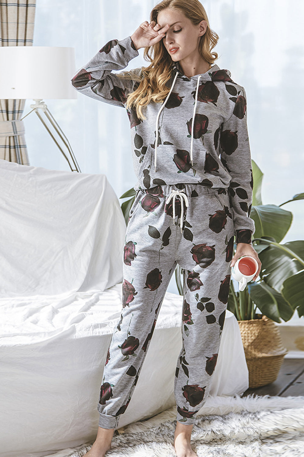 Rose Flower Long Sleeve Suit - Fashionpara