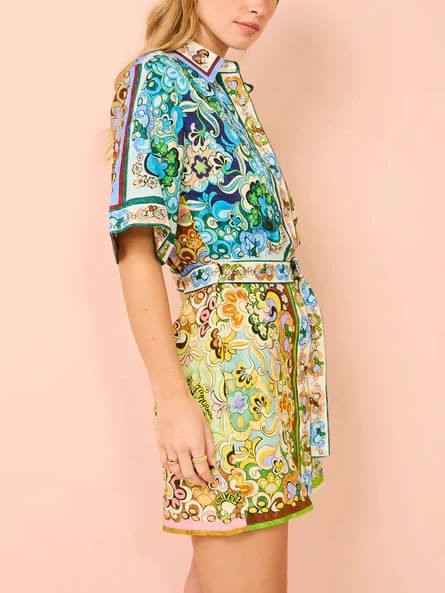 Special Satin Print Mini Dress - Fashionpara