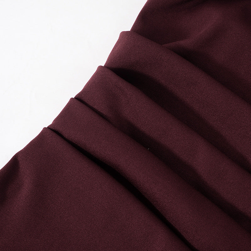 Hudson Maxi Dress With Stole And Gloves - Maroon