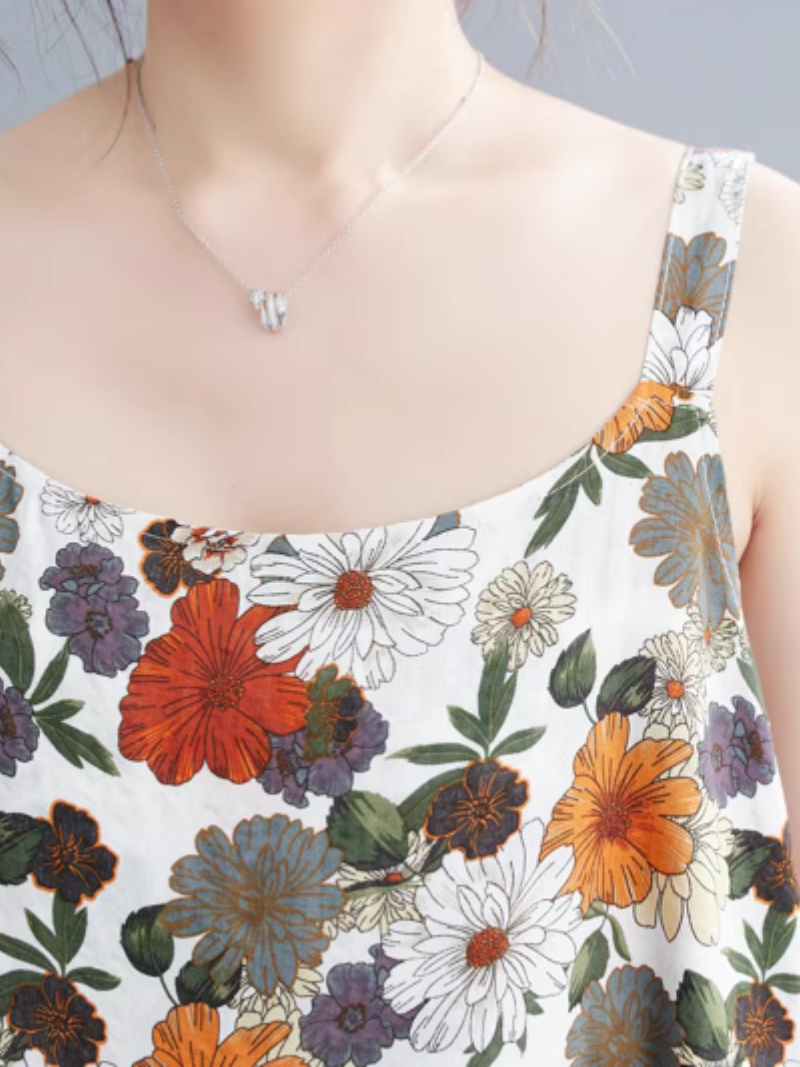 Floral Print Sleeveless Tiered Cami Maxi Dress 4