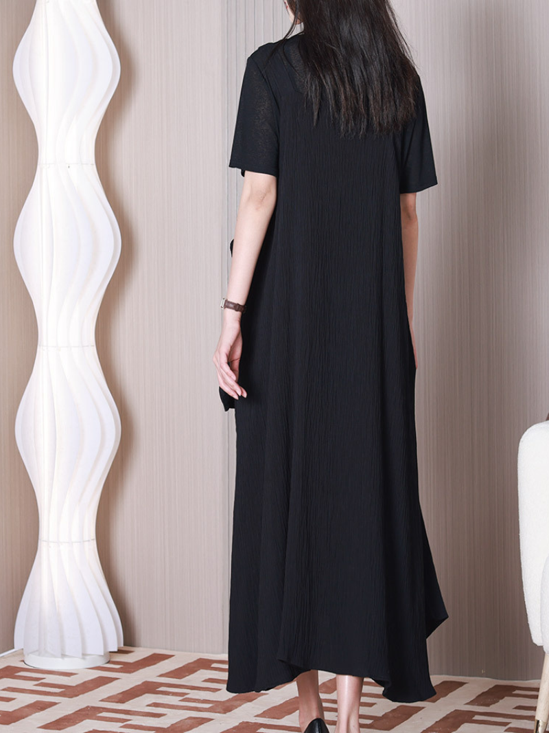 Crinkle Square Neck Sleeveless Pinafore Maxi Dress 7