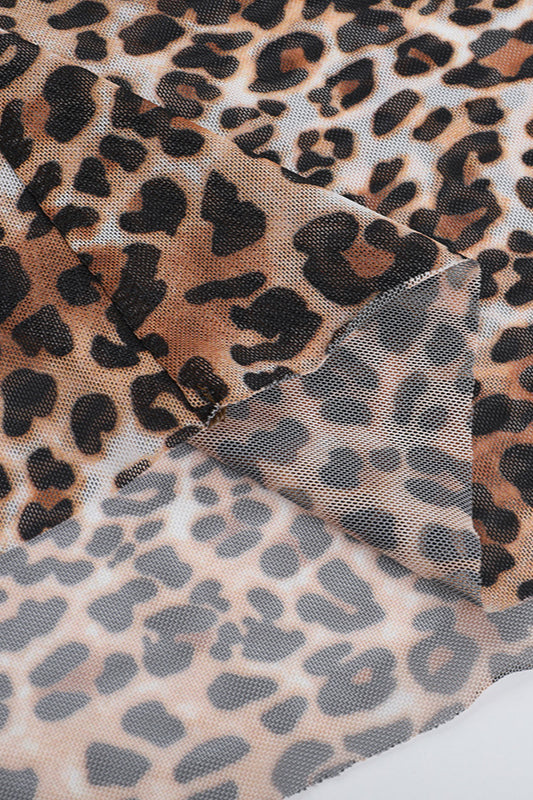 Leopard Print V-Neck Sleeveless Slit Maxi Dress