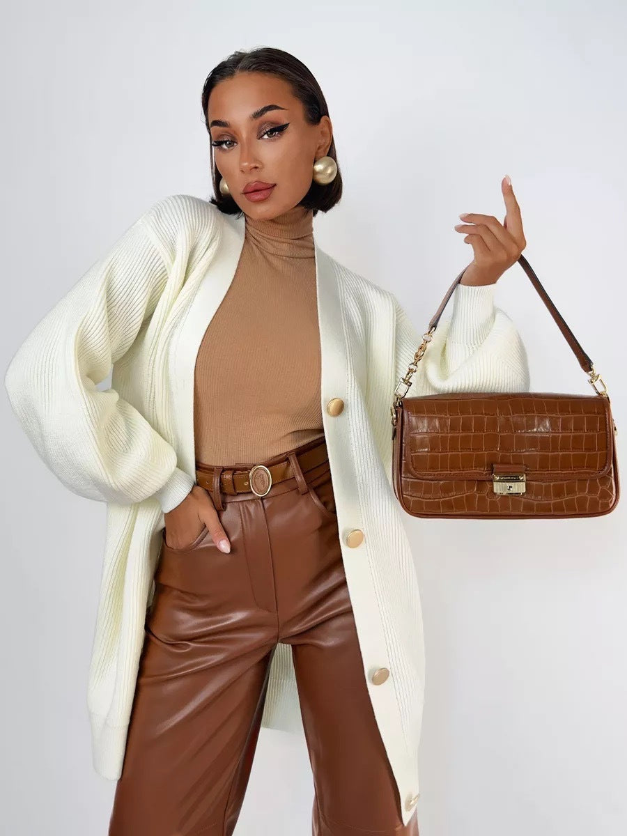 Chic Solid Loose Knit Cardigan for Effortless Style