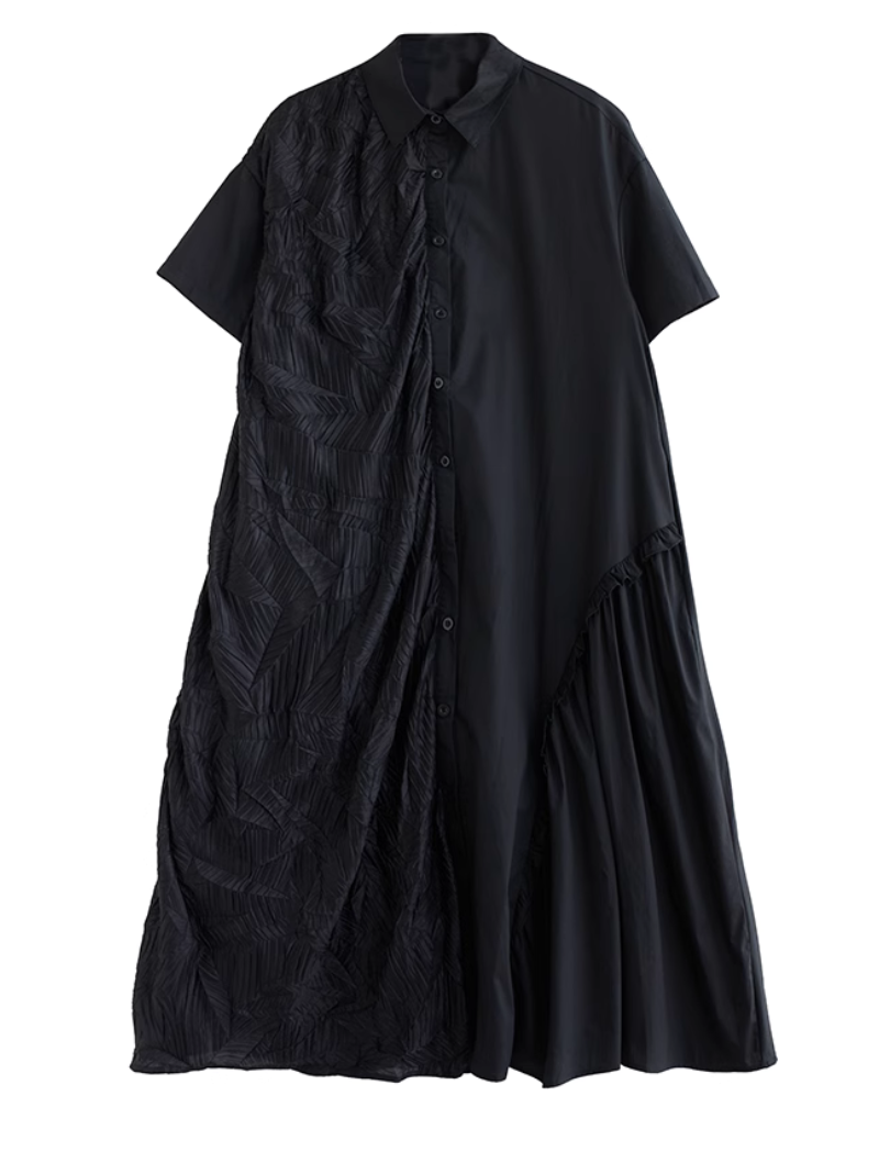 Giving Love Ruffled A-Line Shirt Dress - Fashionpara