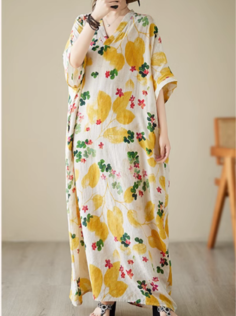 Sunset Serenad Pattern Beach Kaftan Dress - Fashionpara