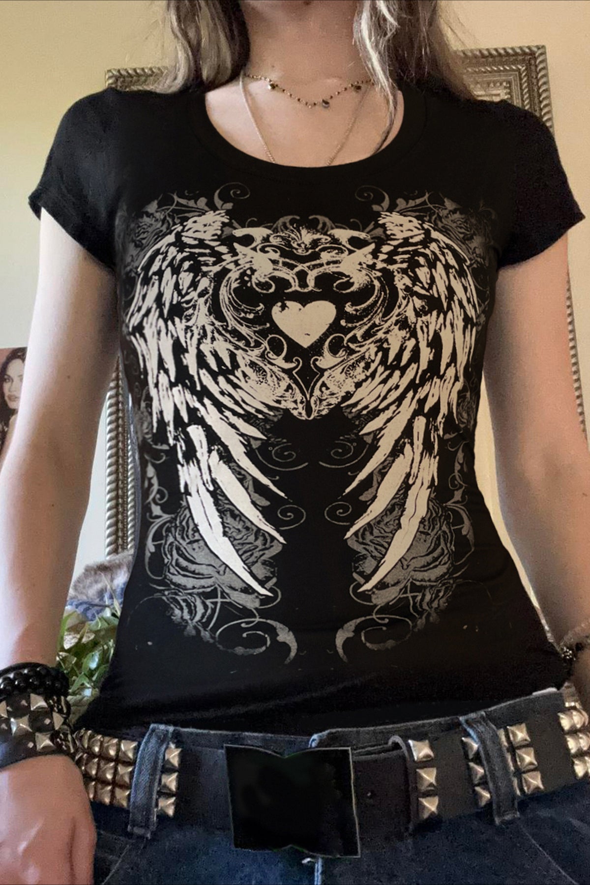 Vintage Wing Graphic Slim Fit T-Shirt