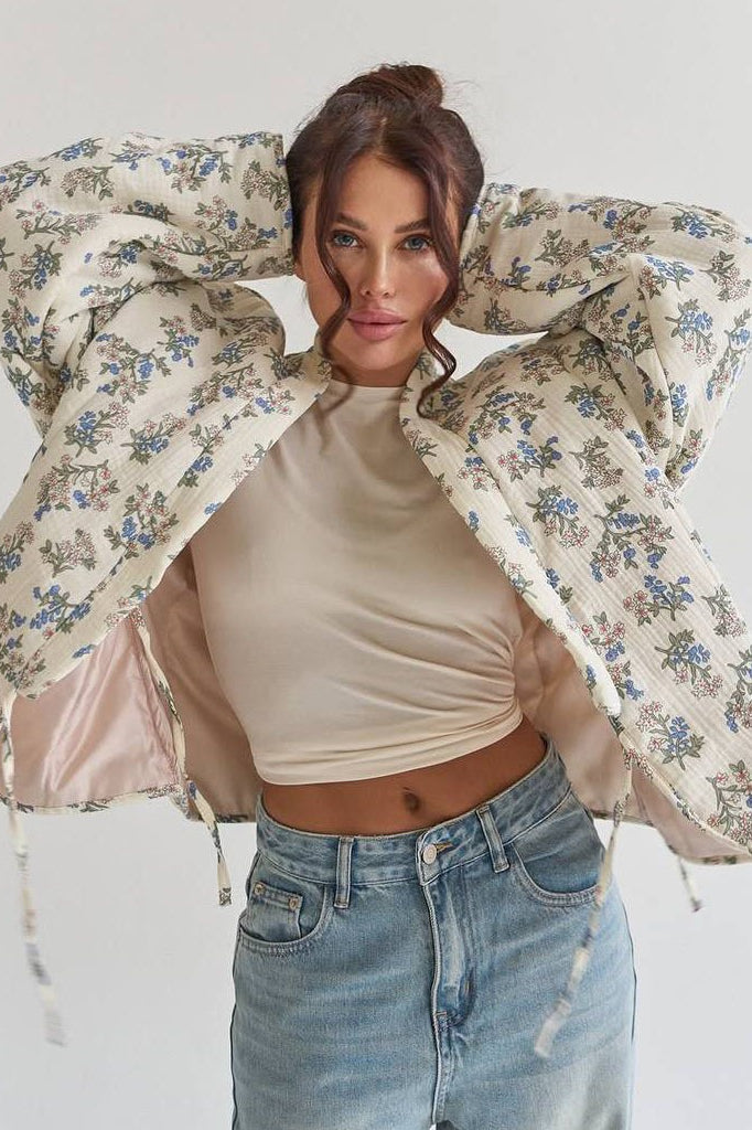 Elegant Floral Padded Coat for Stylish Comfort and Warmth