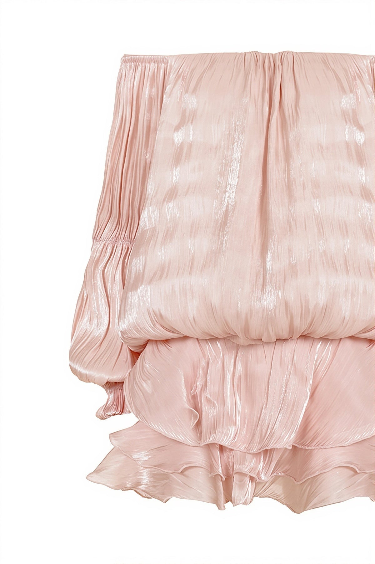 Off Shoulder Puff Sleeve Ruffle Tiered Mini Dress 8
