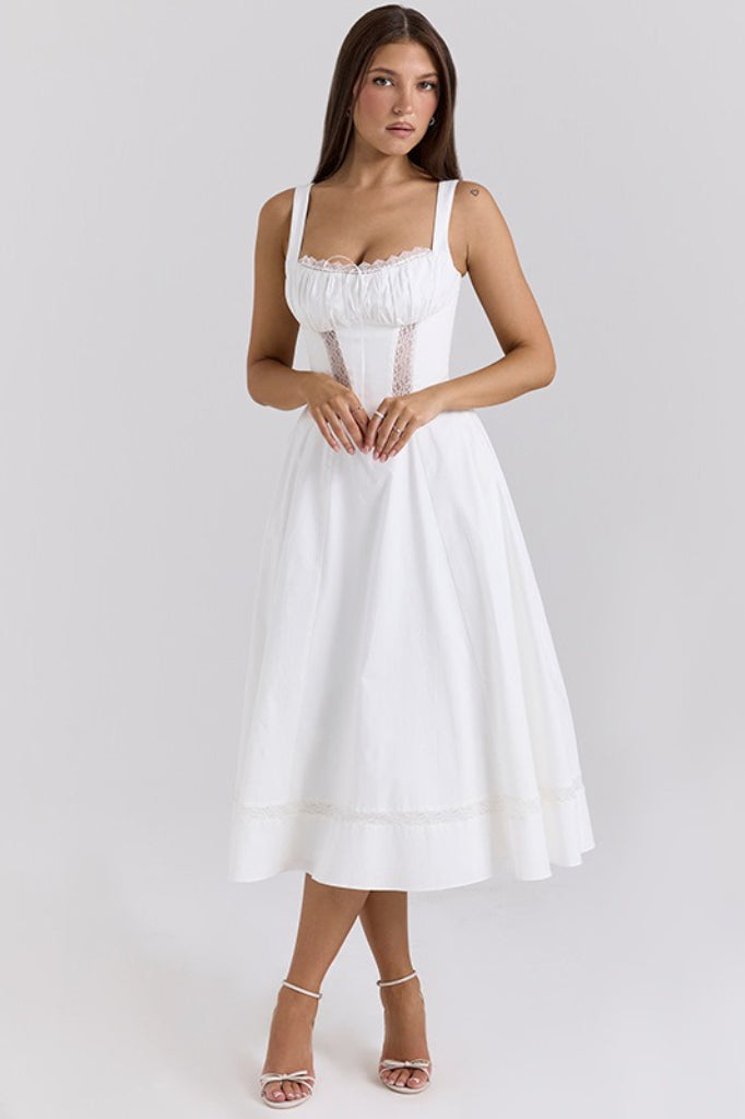 Lace Insert Maxi Slip Dress