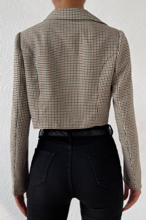 Houndstooth Cropped Blazer 3