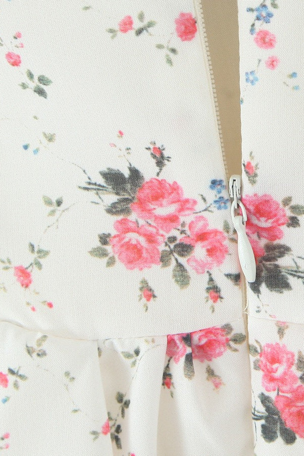 Floral Off Shoulder Bow Front Corset Mini Dress 4