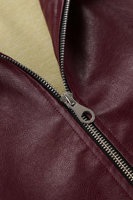 Matte Burgundy Leather Jacket 5