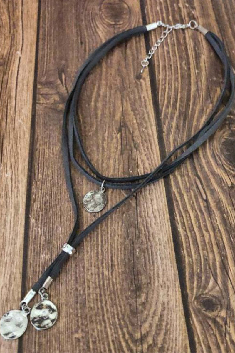 Vintage Disc Pendant Layered Necklace - Fashionpara