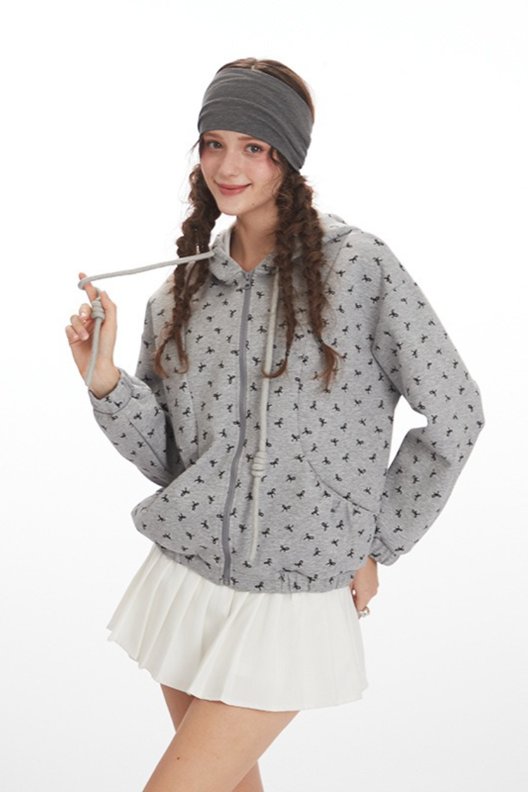 Casual Loose Hooded Cardigan Versatile Collegiate Long Sleeve Hoodie